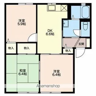 西町ガーデンホームズC【1階】の間取り