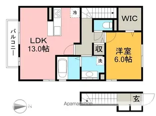 フラッツ福井東町【2階】の間取り