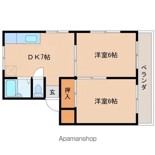 第二弘コーポ【201号室】の間取り