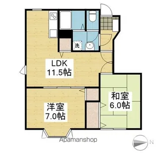 ピュアハイツ三町Ⅰ【102.号室】の間取り