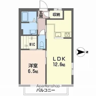 ウエスト・パディ【2階】の間取り