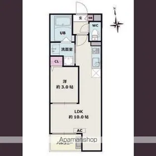 JACK MORIYAMAⅠ【202号室】の間取り