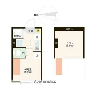 ハーモニーテラス富士見台Ⅳ【1階】の間取り