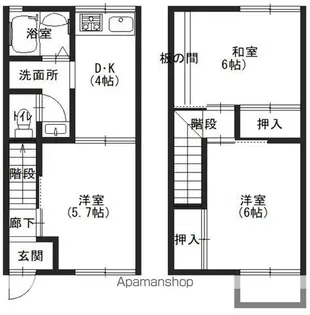 タウンハウス森北【A-5号室】の間取り