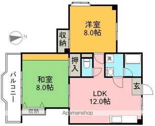 比島セブンコーポ【2階】の間取り