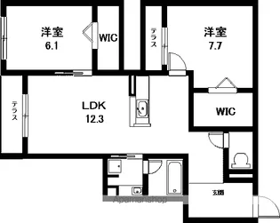 クレストリア【105号室】の間取り