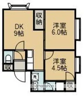ヴァンベール亀田 (ヴァンベールカメダ)【2階】の間取り