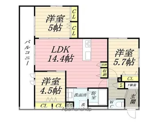 AVENIR M【301号室】の間取り