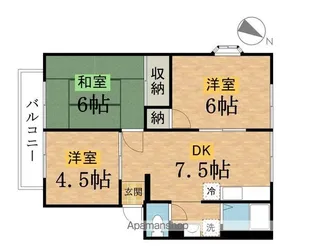 サンライフクレセントアレイA【1階】の間取り