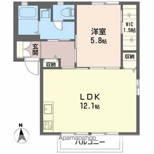 ニューエステート笹谷C【2階】の間取り