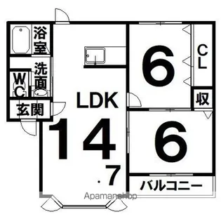 プリオールエトルリア【1-B号室】の間取り