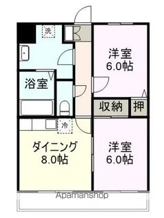 ロイヤルハイツおのだⅡ【303号室】の間取り