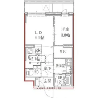 サザンクレスト高師浜【3階】の間取り