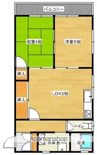 アビタシオン庚午A棟【204号室】の間取り