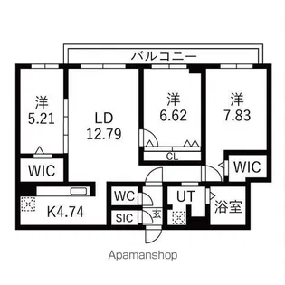 カレラ環状通東2ND【406号室】の間取り