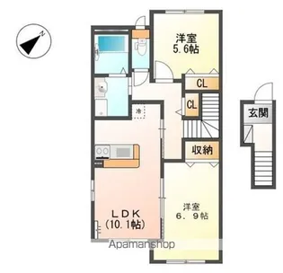 アルブル 清水【203号室】の間取り