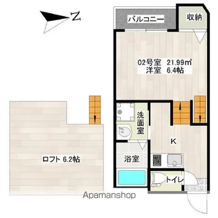 リヴィエール・ブラン【2階】の間取り