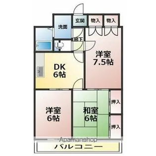 グランドールオオニシ【3階】の間取り