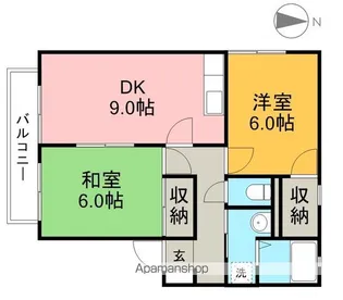 ファミールKIYOTO B棟【2階】の間取り