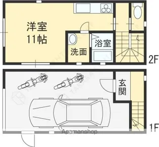 N BASE枚方ガレージハウス【C号室】の間取り