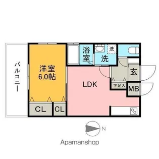 レジディア博多Ⅱ【6階】の間取り