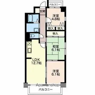 ブランルージュ南町【4階】の間取り