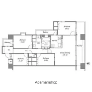 LASANTE東白壁(旧エスティメゾン東白壁)【3階】の間取り