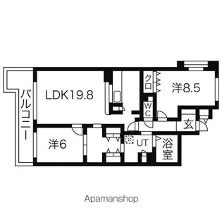 アイユー八事【110号室】の間取り