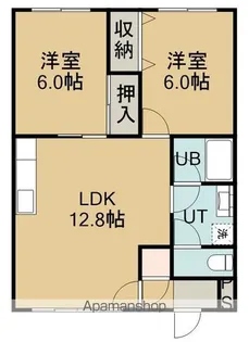 サンルーカス共栄Ⅰ【2-B号室】の間取り