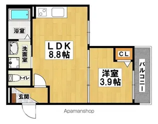 LUANA諏訪ノ森【104号室】の間取り