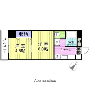 PARKFREA【402号室】の間取り