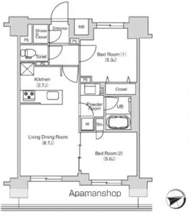 東京都中野区白鷺1丁目【マンション】の間取り