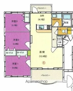 ブライムグッドウェイブ【Ⅴ201号室】の間取り