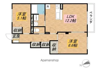 ソーラーQ.B.T【1階】の間取り