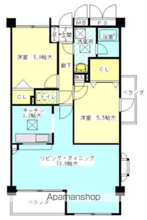 ヌーベルバーグ常盤平【4階】の間取り