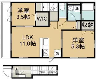 仮)坂戸市伊豆の山アパート【2階】の間取り
