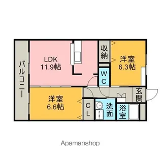 グランシャリオ【4階】の間取り