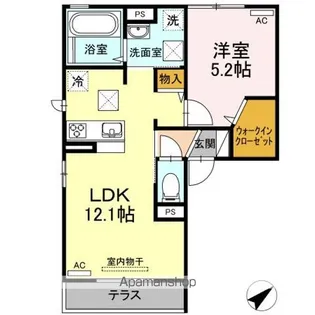 エバーグリーン A棟【1階】の間取り