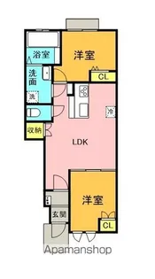 OPUS ONE DOI【102号室】の間取り