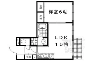第二下堤谷口マンション【102号室】の間取り