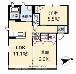 シャーメゾン丸尾 A棟【2階】の間取り