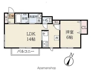 CRESCITA【201号室】の間取り