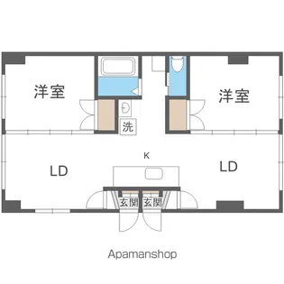 角田ビル【3-DE号室】の間取り