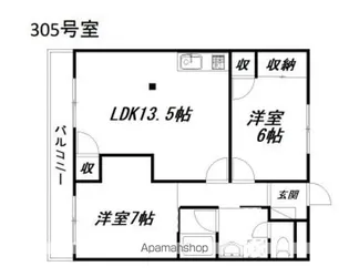 パークサイド髙木【3階】の間取り
