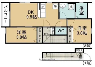 黒松TERRACE【201号室】の間取り