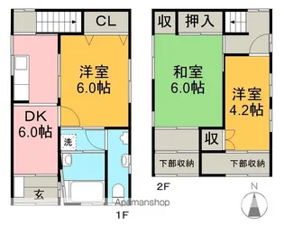 高知県高知市はりまや町2丁目【一戸建】の間取り