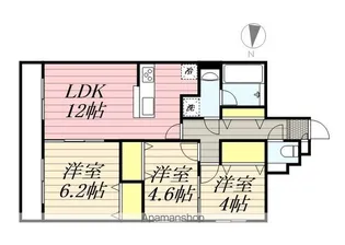 トレ・アルコバレーノ中央【4階】の間取り