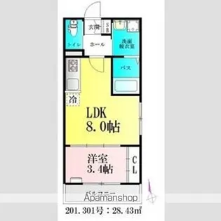 BAU北仙台【3階】の間取り