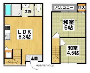 湊館(南棟)【1-2号室】の間取り