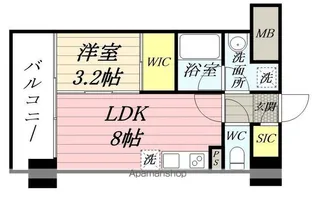 デュオフラッツ仙台木町通リネア【408号室】の間取り